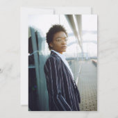 Invitation Élégante Photo PhD Gold Bourgogne Diplôme (Dos)