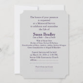 Invitation Élégante photo Purple Modèle Memorial Funeral (Dos)