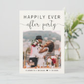 Invitation Elégante Photo QR Code Cream Wedding Réception (Debout devant)