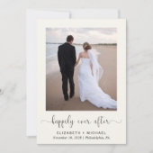 Invitation Elégante Photo QR Code Cream Wedding Réception (Devant)