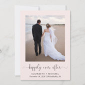 Invitation Elégante Photo QR Code Pink Wedding Réception (Devant)
