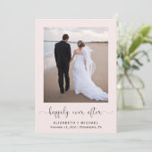 Invitation Elégante Photo QR Code Pink Wedding Réception (Debout devant)