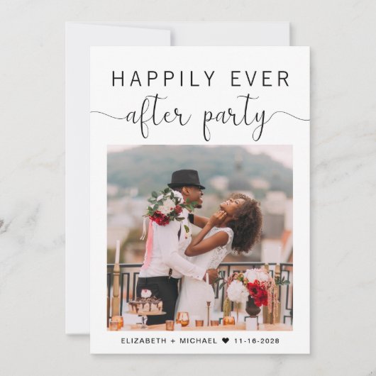 Invitation Elégante Photo QR Code Réception de mariage (Devant)