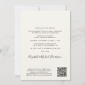 Invitation Elégante Photo QR Code Réception de mariage Décont (Dos)