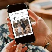 Invitation Elégante Photo QR Code Réception de mariage Décont
