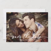 Invitation Élégante Photo Rose Enregistrer La Date (Devant)