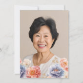 Invitation Élégante photo rose florale 60e anniversaire (Dos)