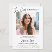 Invitation Élégante photo rose moderne 36e anniversaire (Devant)