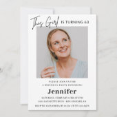 Invitation Élégante photo rose moderne 63e anniversaire (Devant)