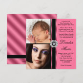 Invitation Élégante Photo Rose Quinceanera (Devant / Derrière)