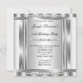 Invitation Elégante Photo Silver White Diamond Anniversaire (Dos)