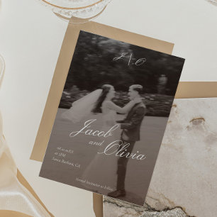 Invitation Élégante photographie mariage à retenir la date