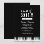 Invitation Élégante Piano Keys Music School Graduation Party (Devant / Derrière)