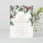 Invitation Elégante Pine Berries Corporate Fête (Debout devant)
