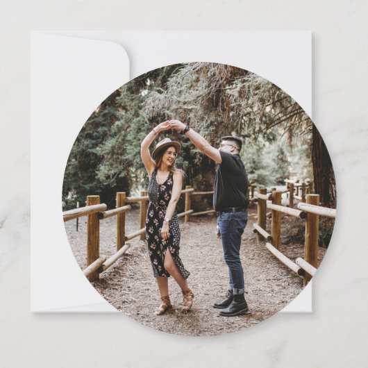 Invitation élégante pinède rustique photo Save the Date Card (Dos)