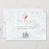 Invitation Elégante Pins d'hiver Aquarelle de Noël (Devant)