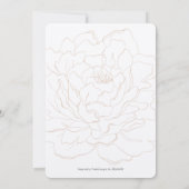 Invitation Elégante pivoine beige, jardin fleuri moderne mari (Dos)