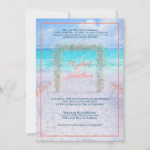 Invitation Elégante plage Arbor Blue Coral Ombre Mariage (Devant)