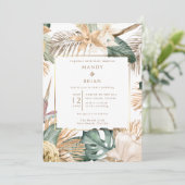 Invitation Elégante Plage Côtière Destination Mariage (Debout devant)