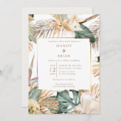 Invitation Elégante Plage Côtière Destination Mariage (Devant / Derrière)