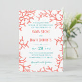 Invitation Elégante plage de Coral Reef Tropical Mariage (Debout devant)