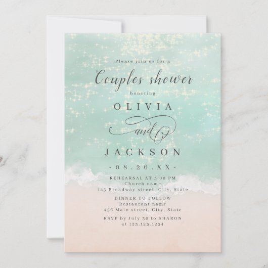 Invitation Elégante plage de plage mousseuse (Devant)