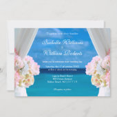 Invitation Elégante plage Floral Océan Mariage d'été Porte (Devant)