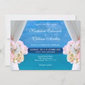 Invitation Elégante plage Floral Océan Mariage d'été Porte (Devant)