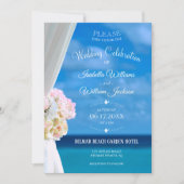 Invitation Elégante Plage Florale Mariage d'été Célébration (Devant)