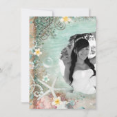 Invitation Elégante Plage Seine Poisson de mer & Perles Sweet (Dos)