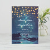 Invitation Elégante plage tropicale Mariage coucher de soleil (Debout devant)