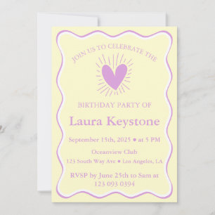 Invitation Elégante Plum, Crème & White Anniversaire Invitati