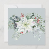 Invitation Elégante Poinsettia Florale Décembre 90 Anniversai (Dos)