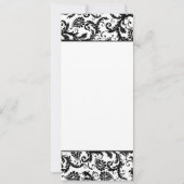 Invitation Elégante Police Bleue Black Mariage damassé Invita (Dos)