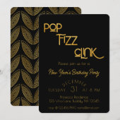 Invitation Elégante Pop Fizz Clink fête d'anniversaire (Devant / Derrière)