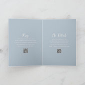 Invitation Élégante Poudre Bleu QR Code moderne Mariage (Intérieur)