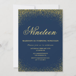 Invitation élégante pour 19ème anniversaire Paille