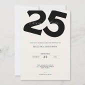 Invitation élégante pour 25e anniversaire - Style (Devant)