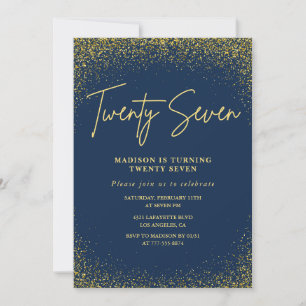 Invitation élégante pour 27ème anniversaire Paille