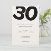 Invitation élégante pour 30e anniversaire - Style (Debout devant)