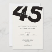 Invitation élégante pour 45e anniversaire - Style  (Devant)