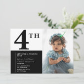 Invitation élégante pour 4 ans fille chic photo (Debout devant)
