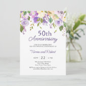 Invitation élégante pour 50 ans de mariage violet (Debout devant)