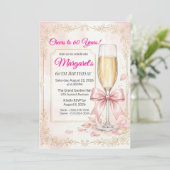 Invitation élégante pour 60 ans avec des fleurs ro (Debout devant)