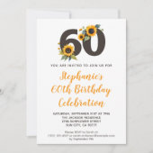 Invitation élégante pour 60 ans avec Tournesol (Devant)