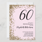 Invitation élégante pour 60e anniversaire rose seq (Devant)