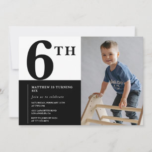 Invitation élégante pour 6ème anniversaire Chic Mo