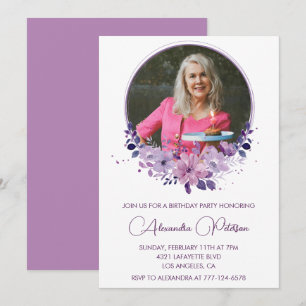 Invitation élégante pour 70e anniversaire Photo Fl