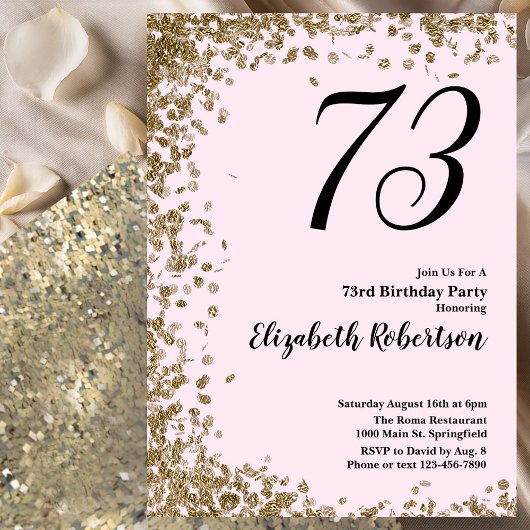 Invitation élégante pour 73e anniversaire avec seq