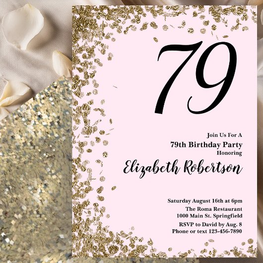 Invitation élégante pour 79e anniversaire avec seq